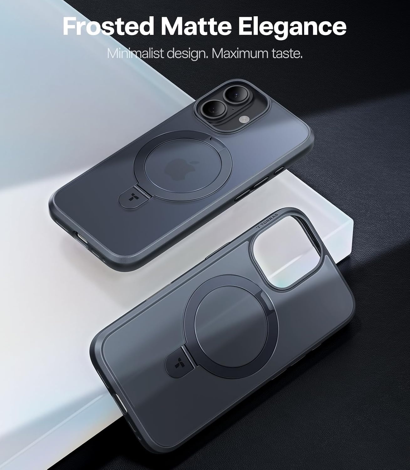image:imageTORRAS Magnetic for iPhone 13 Pro Max Case 67 inch Fit for Magsafe with Stand Military Grade Drop Protection Shockproof Translucent Back Slim Protective Phone Case 2021 BlackBlack