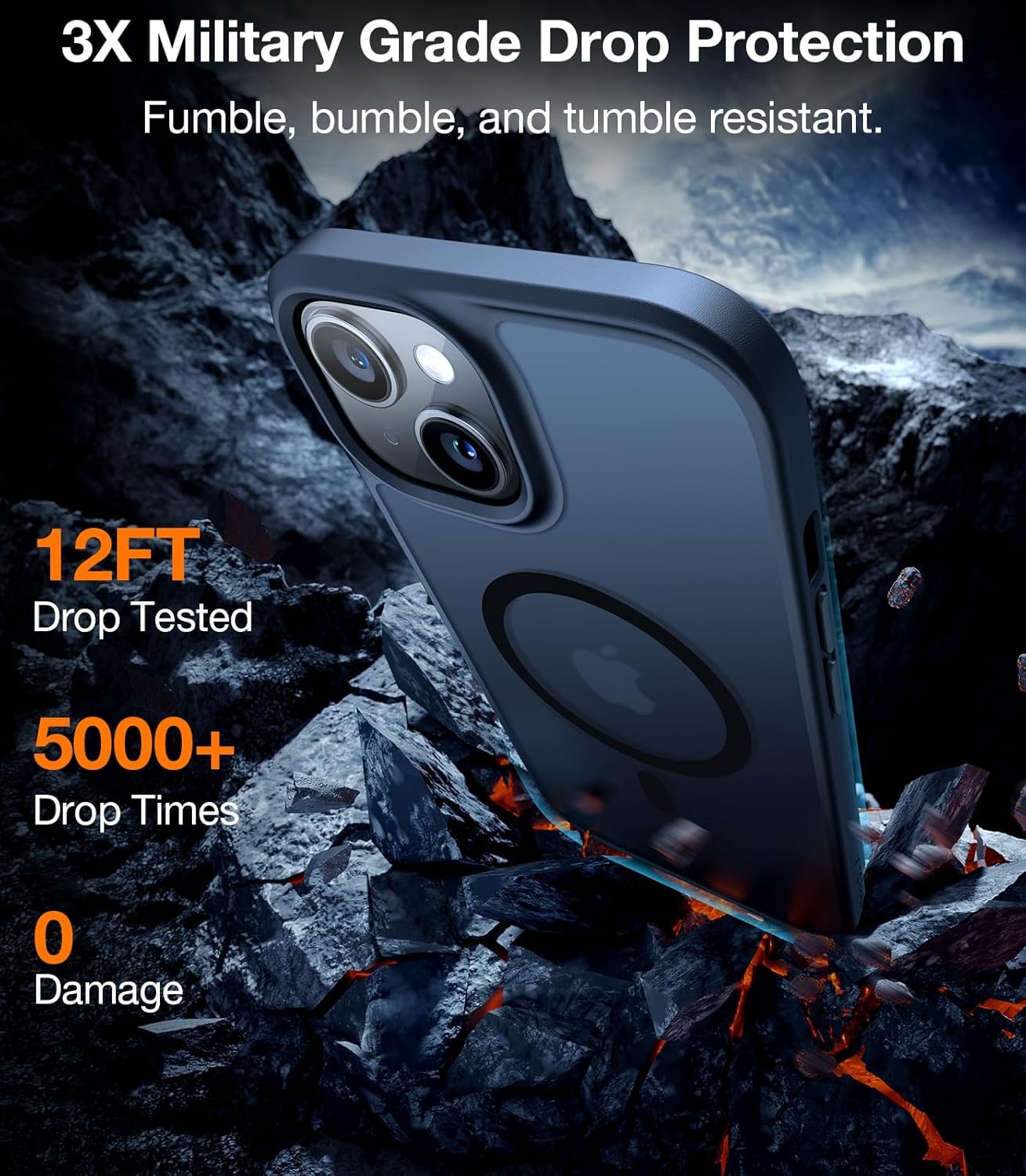 image:imageTORRAS Magnetic for iPhone 15 Plus Case iPhone 14 Plus Case Military Grade Drop Tested Compatible with MagSafe Slim Translucent Matte Shockproof Cover for iPhone 15 Plus Phone Case Black