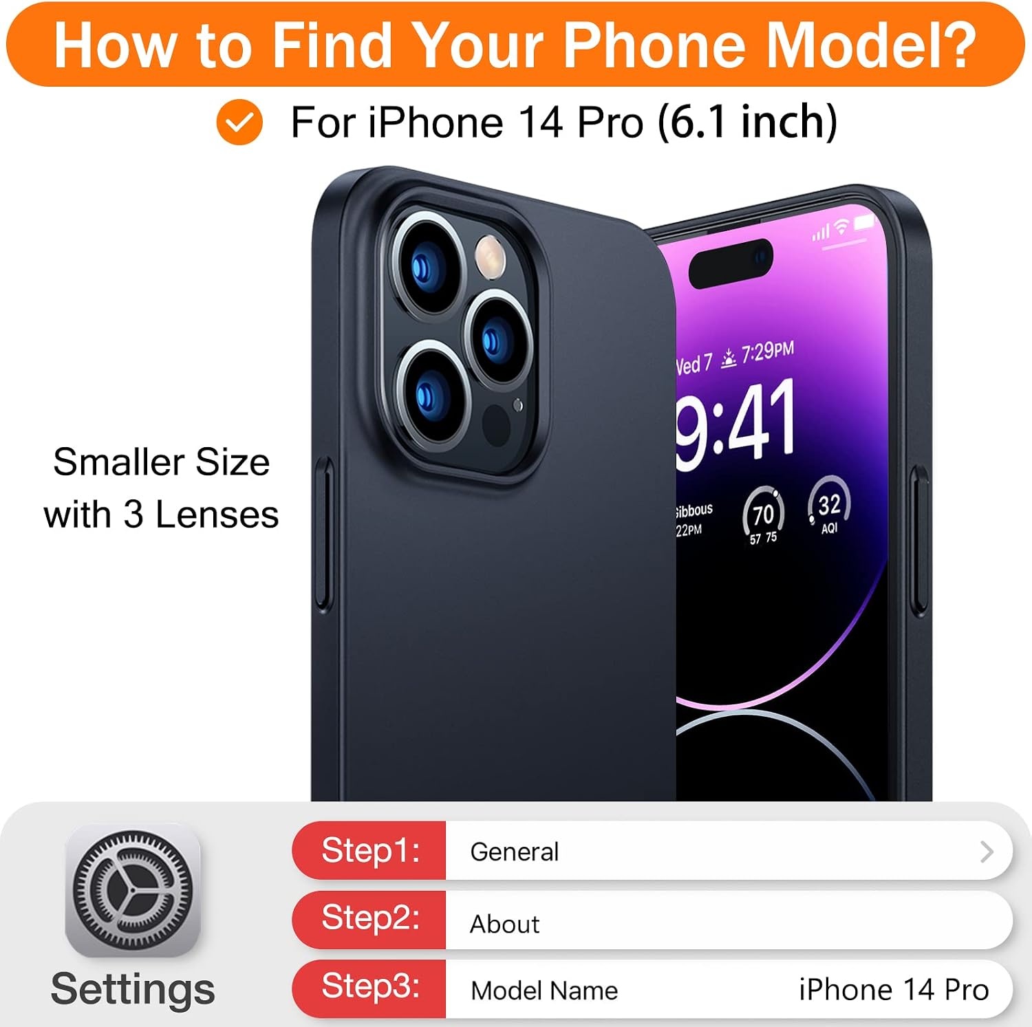 image:imageTORRAS OriginFit Case for iPhone 14 Pro Case Slim Fit Super Thin Lightweight Hard PC Cover ONLY Compatible with iPhone 14 Pro Phone Case61 Inch Matte Black