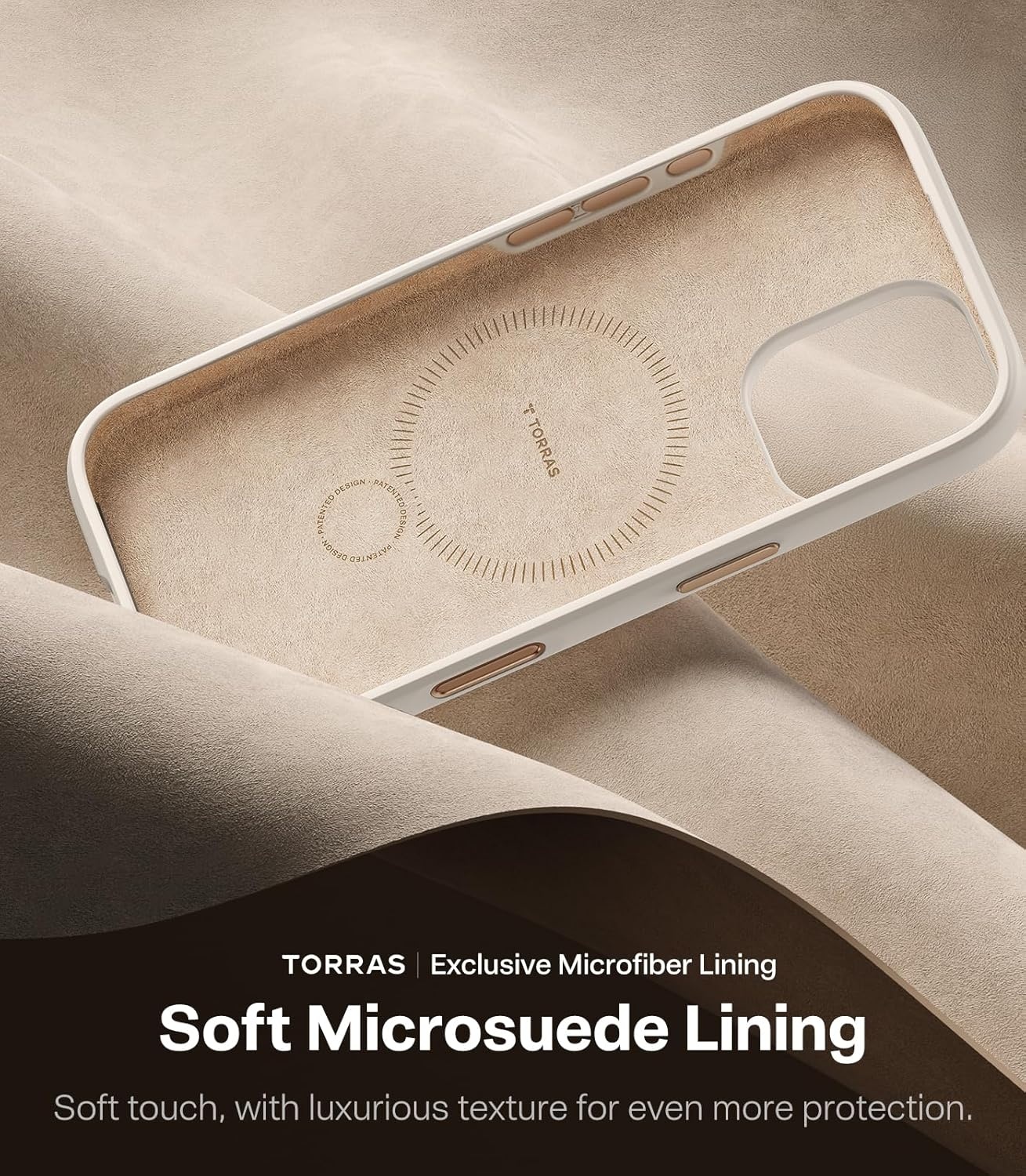 image:imageTORRAS Ostand Q3 Silicone for iPhone 17 Case Fit for MagSafe 360 Ring Holder Kickstand Soft Liquid Silicone Cozy Grip Camera Control Shockproof Rugged Protective Case for iPhone 17 Ivory Gold