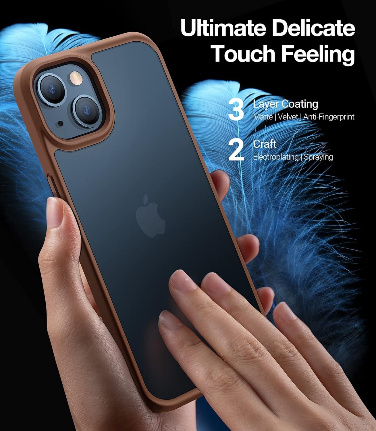 image:imageTORRAS Shockproof Case for iPhone 13 Casefor iPhone 14 Case Military Grade Drop Tested Protective Hard Back Slim Thin Case for iPhone 13 amp 14 Case Brown