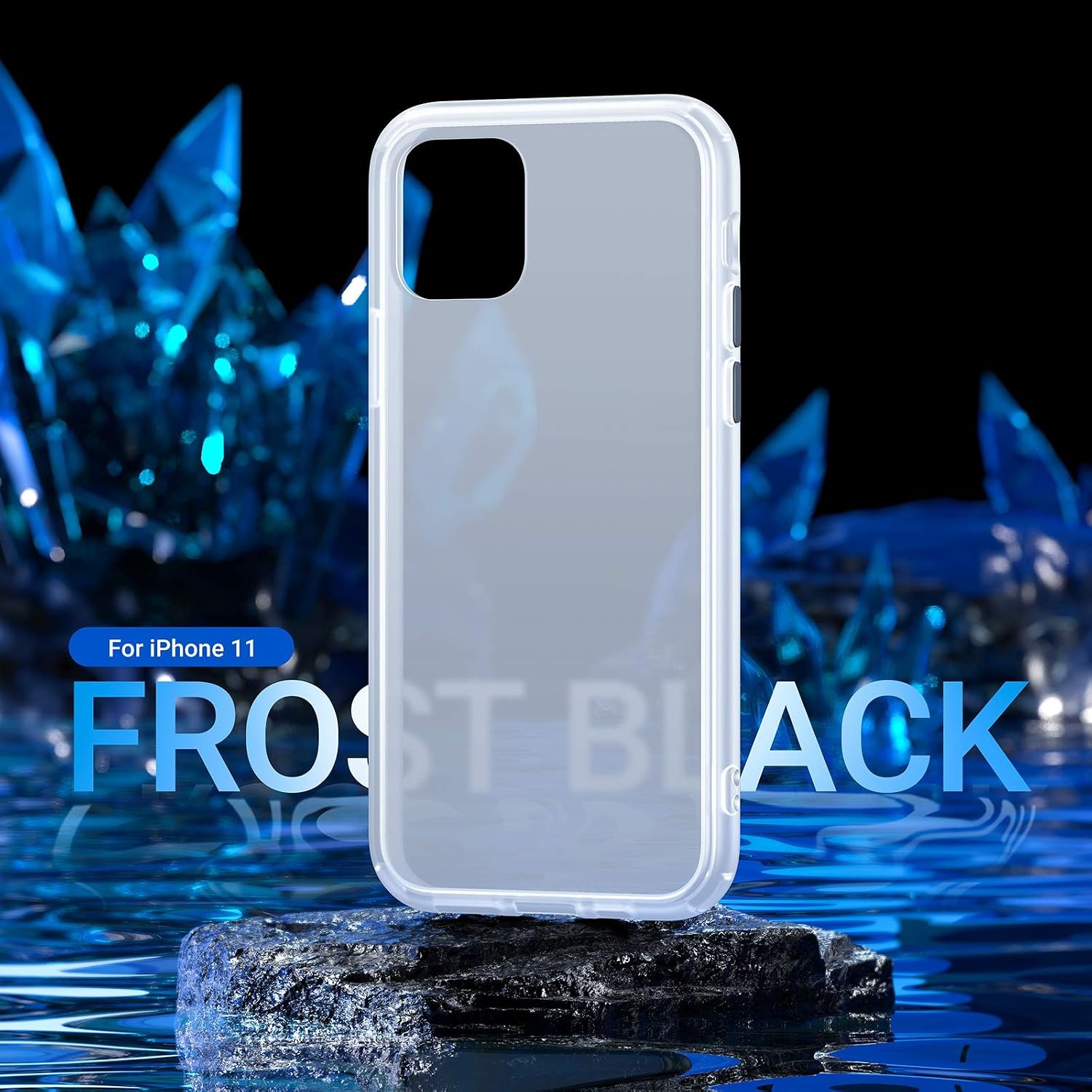image:imageTORRAS Shockproof Compatible for iPhone 11 Pro Max Case Military Grade Drop Protection AntiScratches Translucent Matte Hard PC Back with Soft Edges NonSlip Phone Case Smoke White