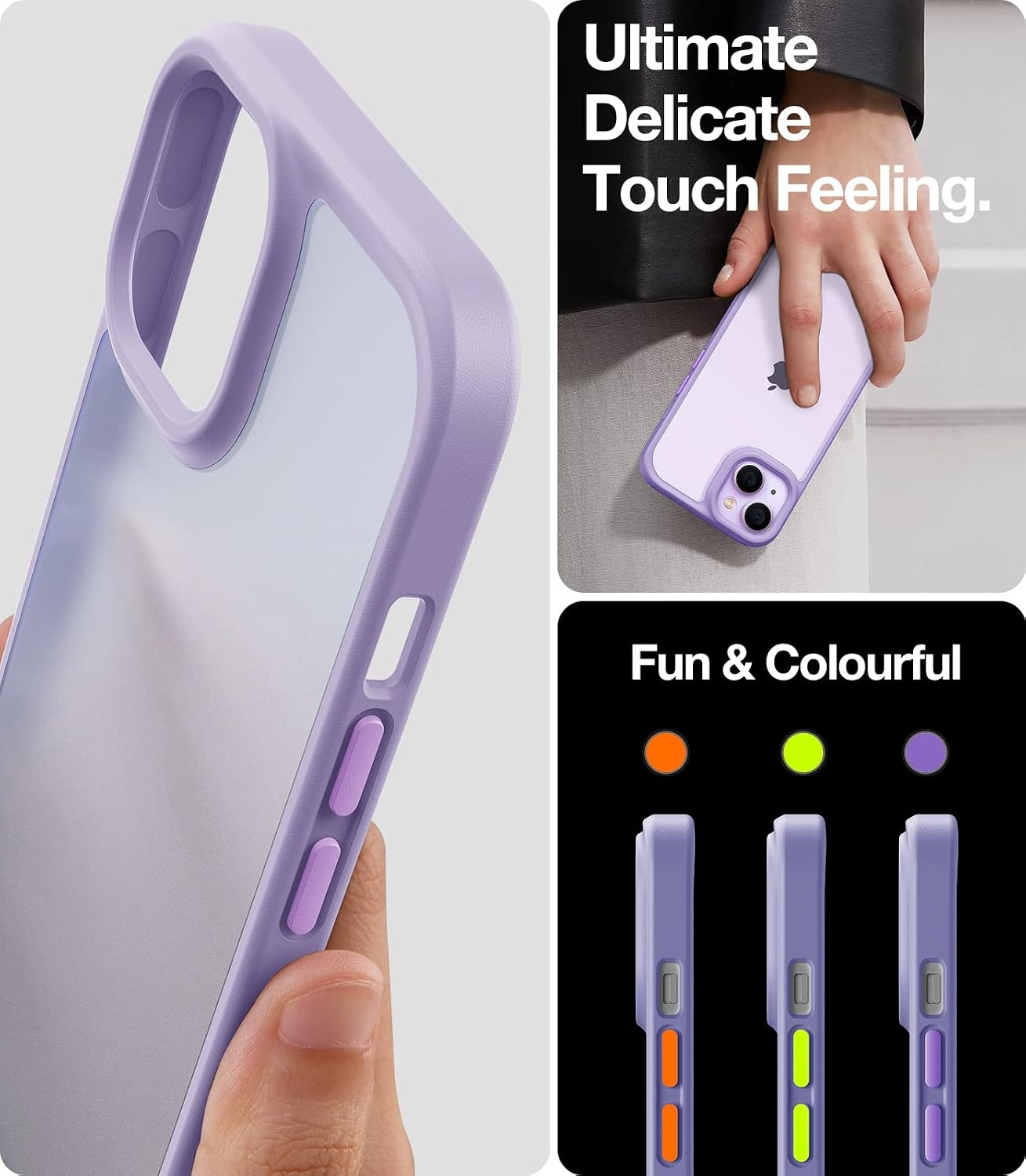 image:imageTORRAS Shockproof for iPhone 15 Plus Case amp iPhone 14 Plus Case Military Grade Drop Tested Shockproof Protective Black Hard Back Slim Case for iPhone 15 Plus 67 Lavender PurpleGuardian Series