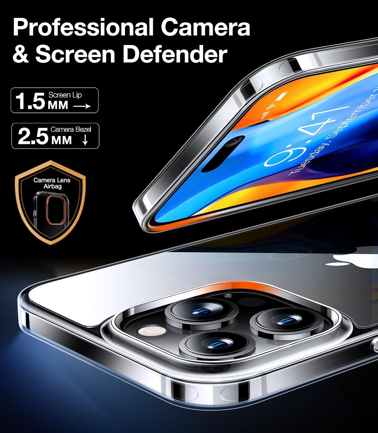 image:imageTORRAS Shockproof iPhone SE 2020 Case amp iPhone 8 Case Military Grade Drop Test Translucent Matte Hard PC Back amp Silicone TPU Bumper Protective amp Slim Fit for iPhone 7 case amp SE2 BlackClear