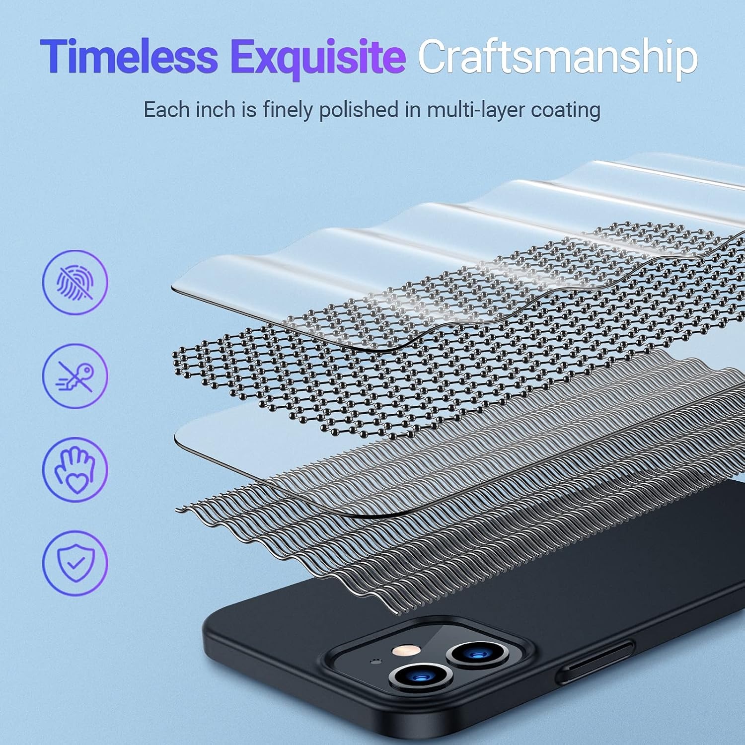 image:imageTORRAS Slim Fit for iPhone 12 Casefor iPhone 12 Pro Case Slim Yet Protective Lightweight Matte AntiScratch Hard PC Cover for iPhone 12 Slim 61 inch 2020 BlackBlack