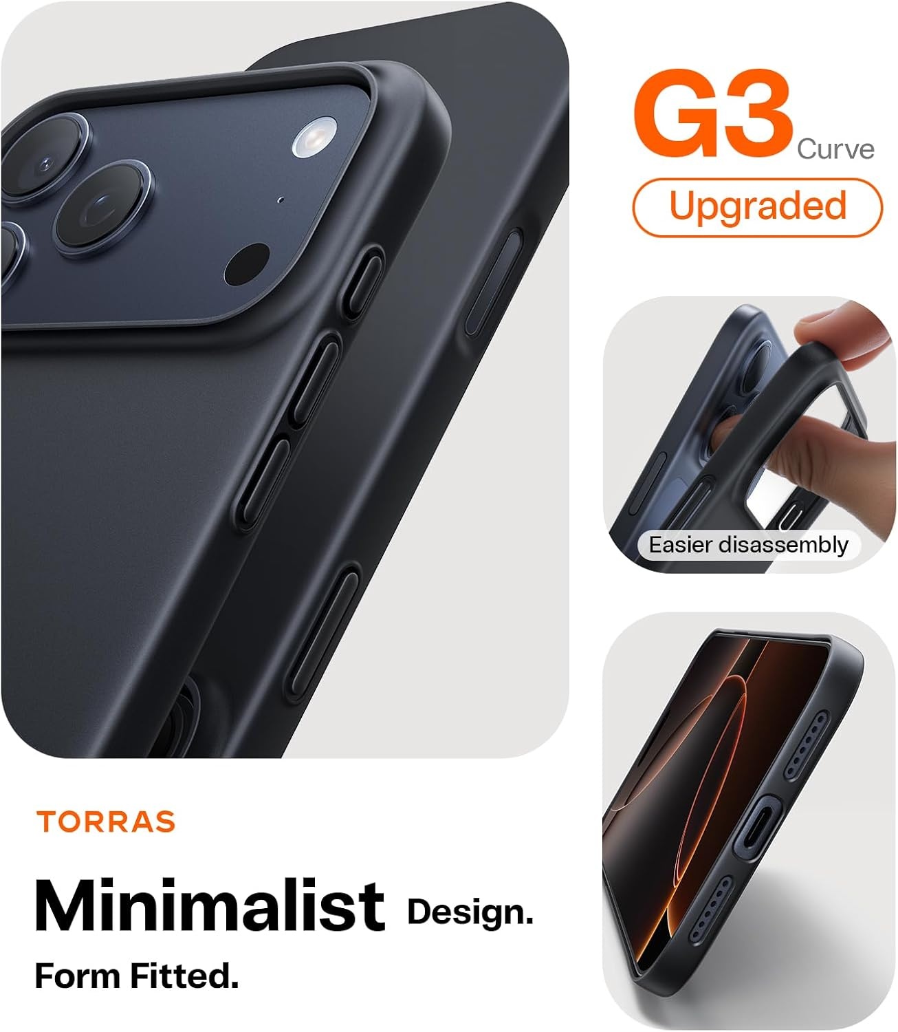 image:imageTORRAS Slim Fit for iPhone 12 Casefor iPhone 12 Pro Case Slim Yet Protective Lightweight Matte AntiScratch Hard PC Cover for iPhone 12 Slim 61 inch 2020 BlackBlack