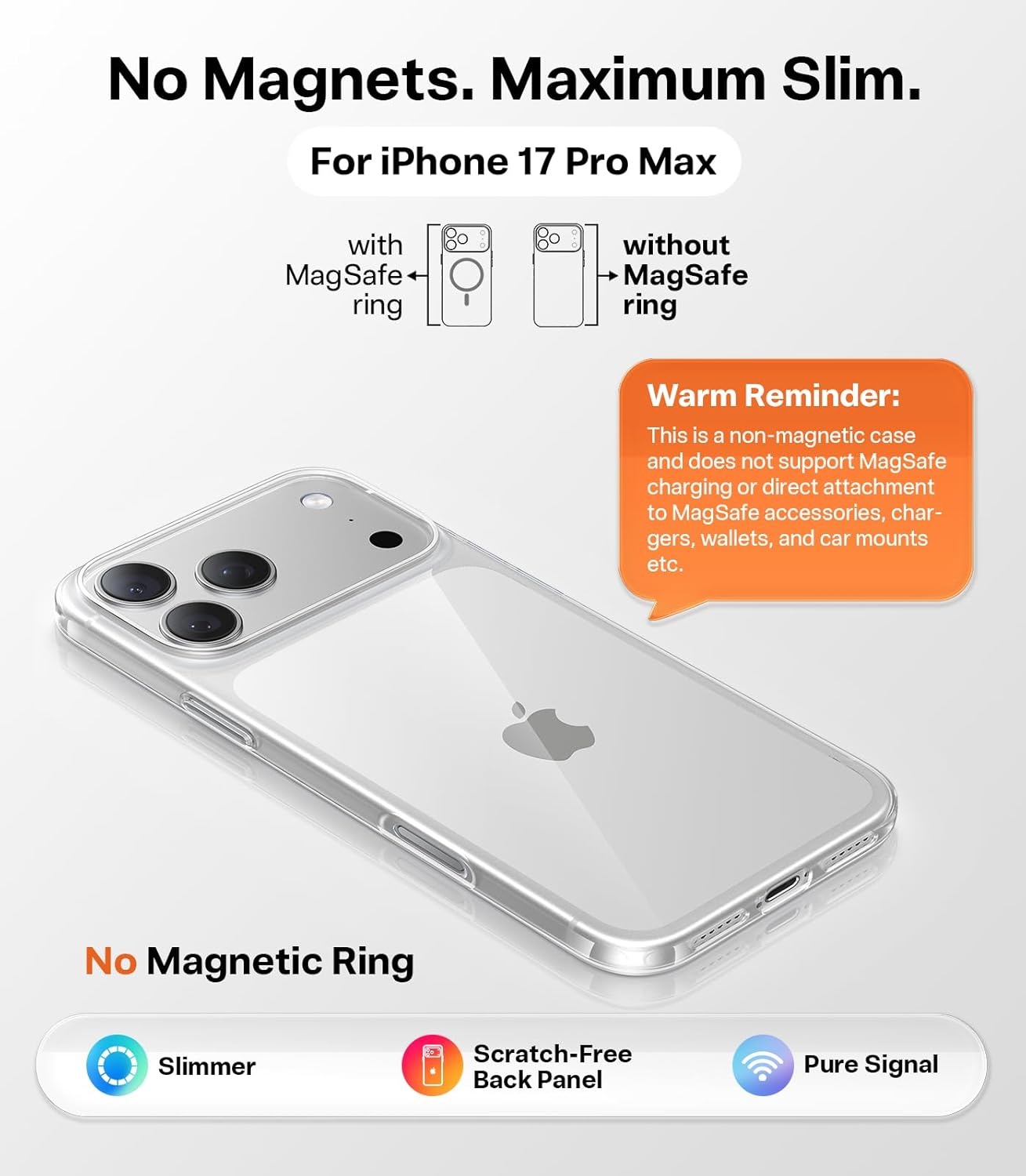 image:imageTORRAS Slim Fit for iPhone 12 Casefor iPhone 12 Pro Case Slim Yet Protective Lightweight Matte AntiScratch Hard PC Cover for iPhone 12 Slim 61 inch 2020 BlackClear