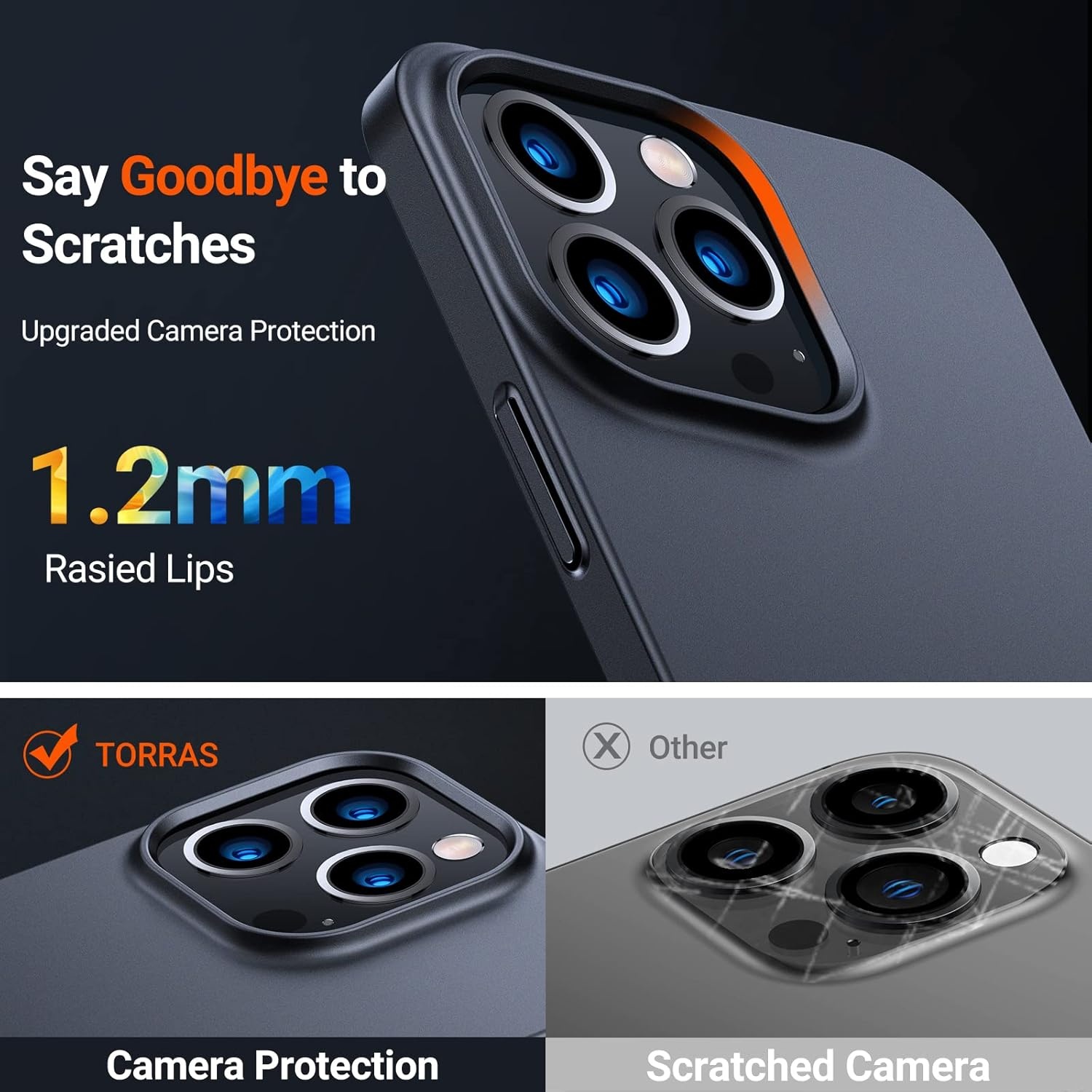 image:imageTORRAS Slim Fit for iPhone 12 Casefor iPhone 12 Pro Case Slim Yet Protective Lightweight Matte AntiScratch Hard PC Cover for iPhone 12 Slim 61 inch 2020 BlackBlack