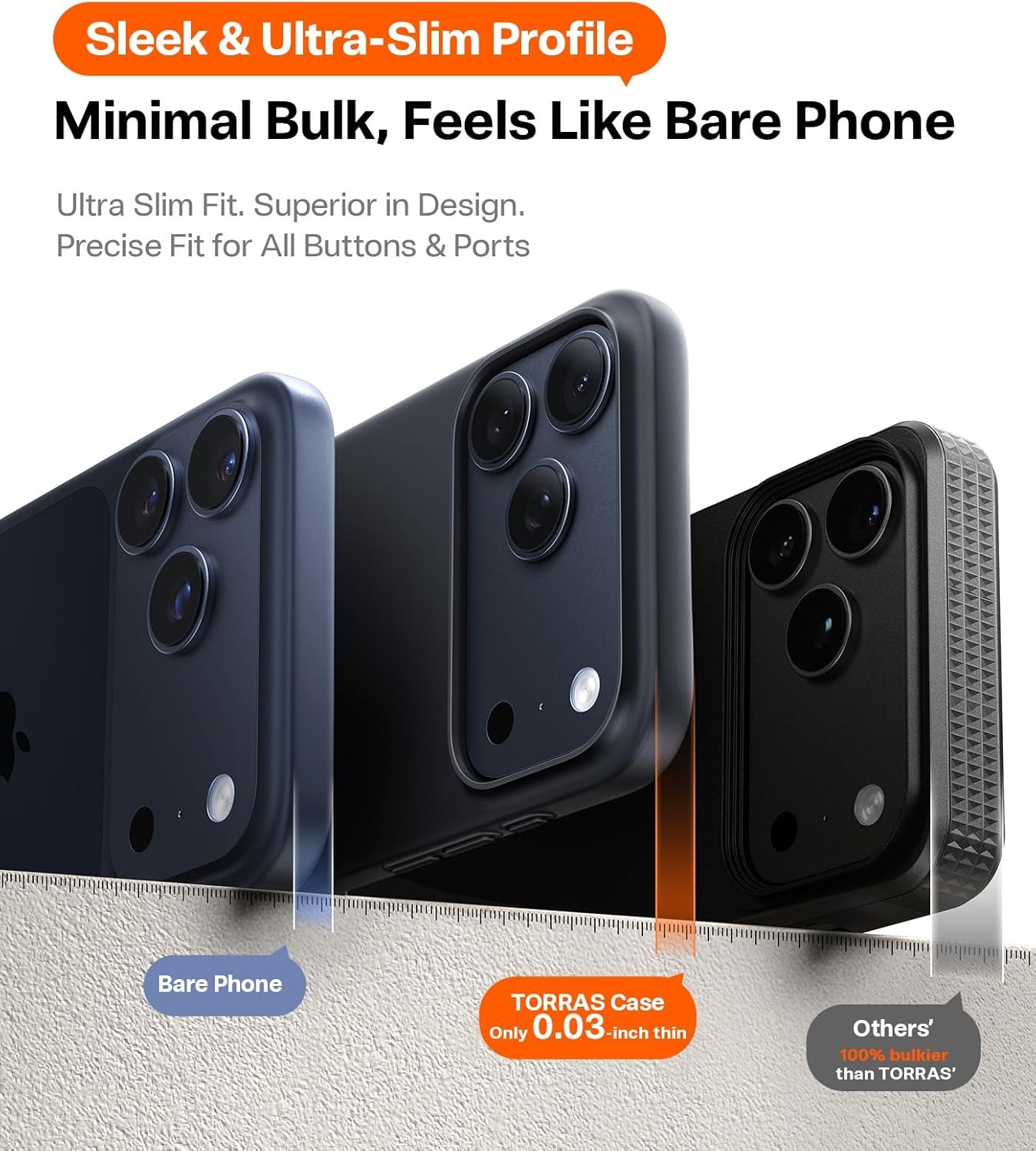 image:imageTORRAS Slim Fit for iPhone 12 Casefor iPhone 12 Pro Case Slim Yet Protective Lightweight Matte AntiScratch Hard PC Cover for iPhone 12 Slim 61 inch 2020 BlackBlack