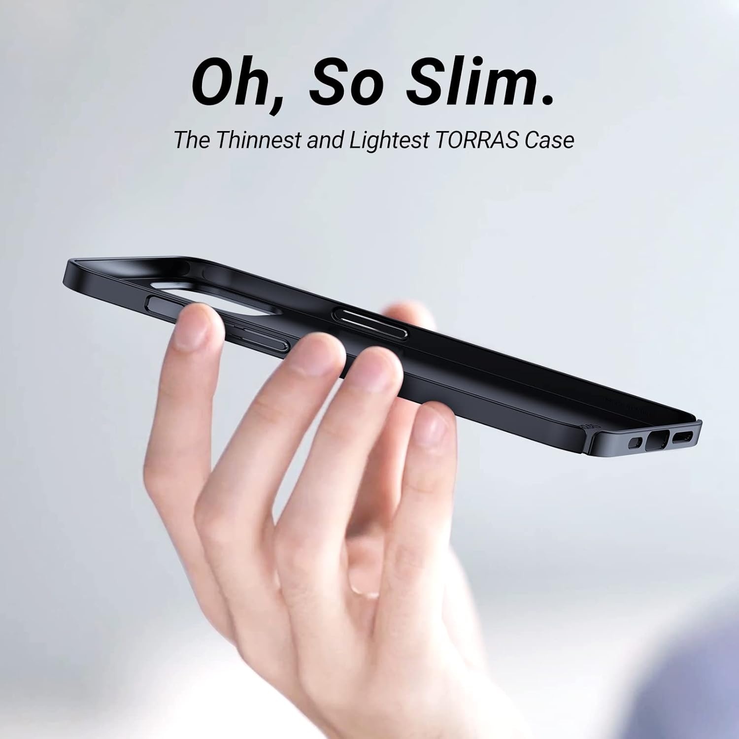 image:imageTORRAS Slim Fit for iPhone 12 Casefor iPhone 12 Pro Case Slim Yet Protective Lightweight Matte AntiScratch Hard PC Cover for iPhone 12 Slim 61 inch 2020 BlackBlack