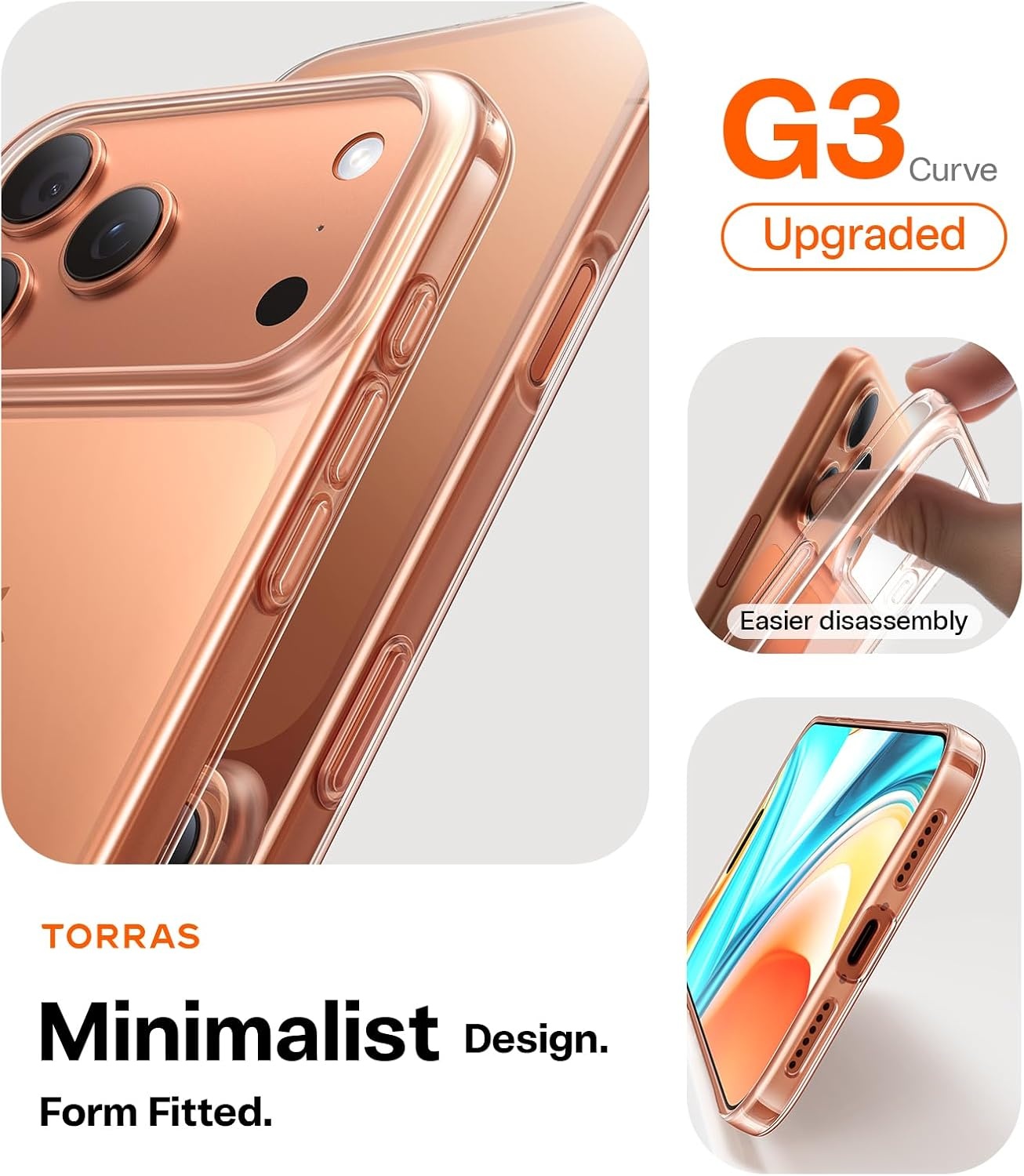 image:imageTORRAS Slim Fit for iPhone 12 Casefor iPhone 12 Pro Case Slim Yet Protective Lightweight Matte AntiScratch Hard PC Cover for iPhone 12 Slim 61 inch 2020 BlackClear