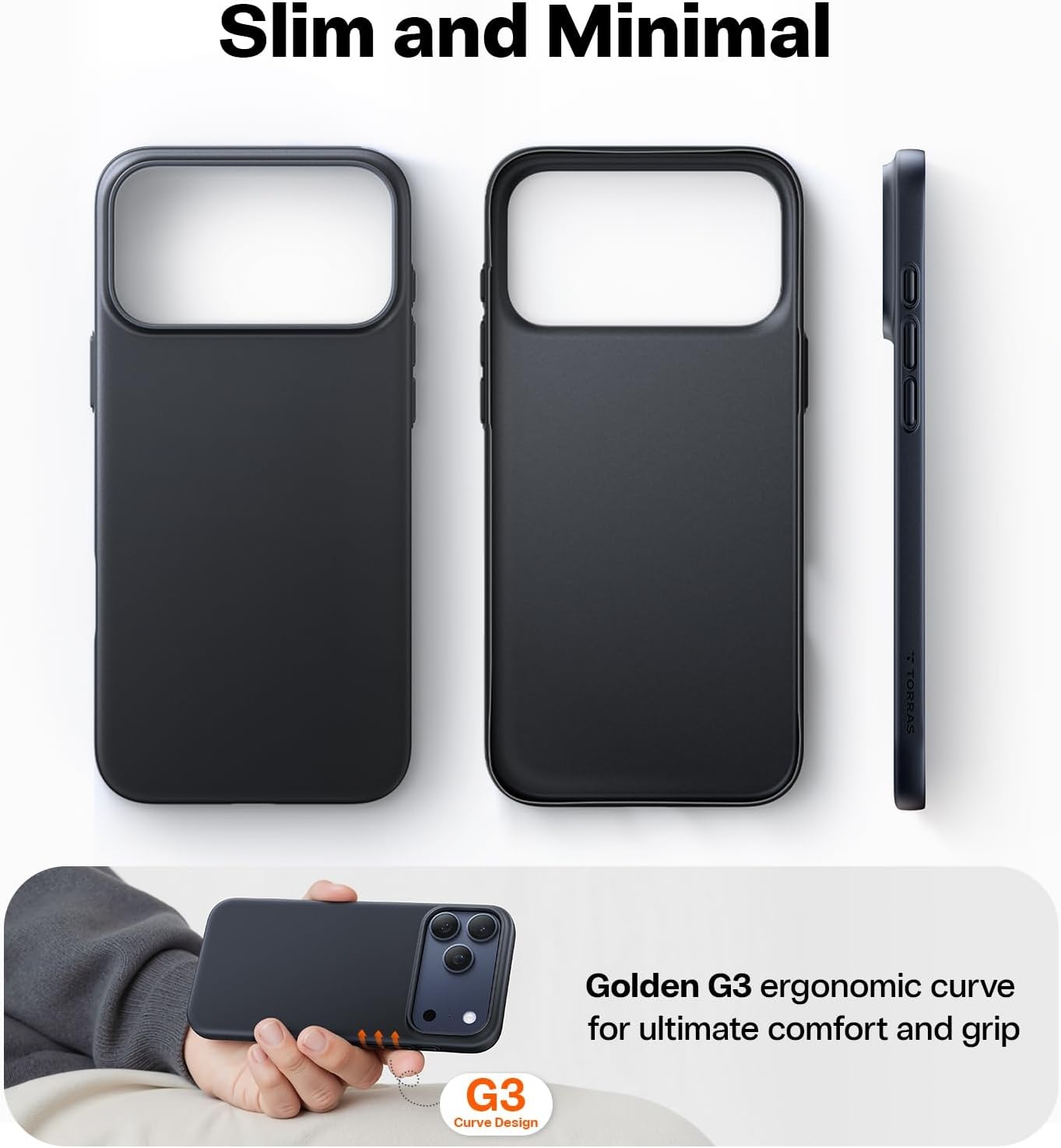 image:imageTORRAS Slim Fit for iPhone 12 Casefor iPhone 12 Pro Case Slim Yet Protective Lightweight Matte AntiScratch Hard PC Cover for iPhone 12 Slim 61 inch 2020 BlackBlack