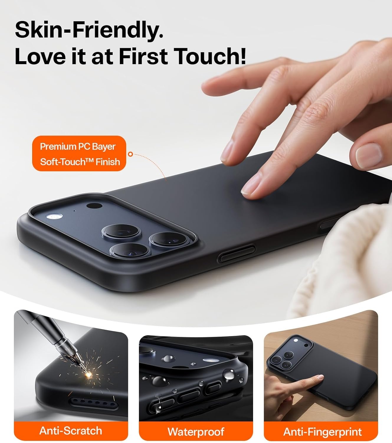 image:imageTORRAS Slim Fit for iPhone 12 Casefor iPhone 12 Pro Case Slim Yet Protective Lightweight Matte AntiScratch Hard PC Cover for iPhone 12 Slim 61 inch 2020 BlackBlack
