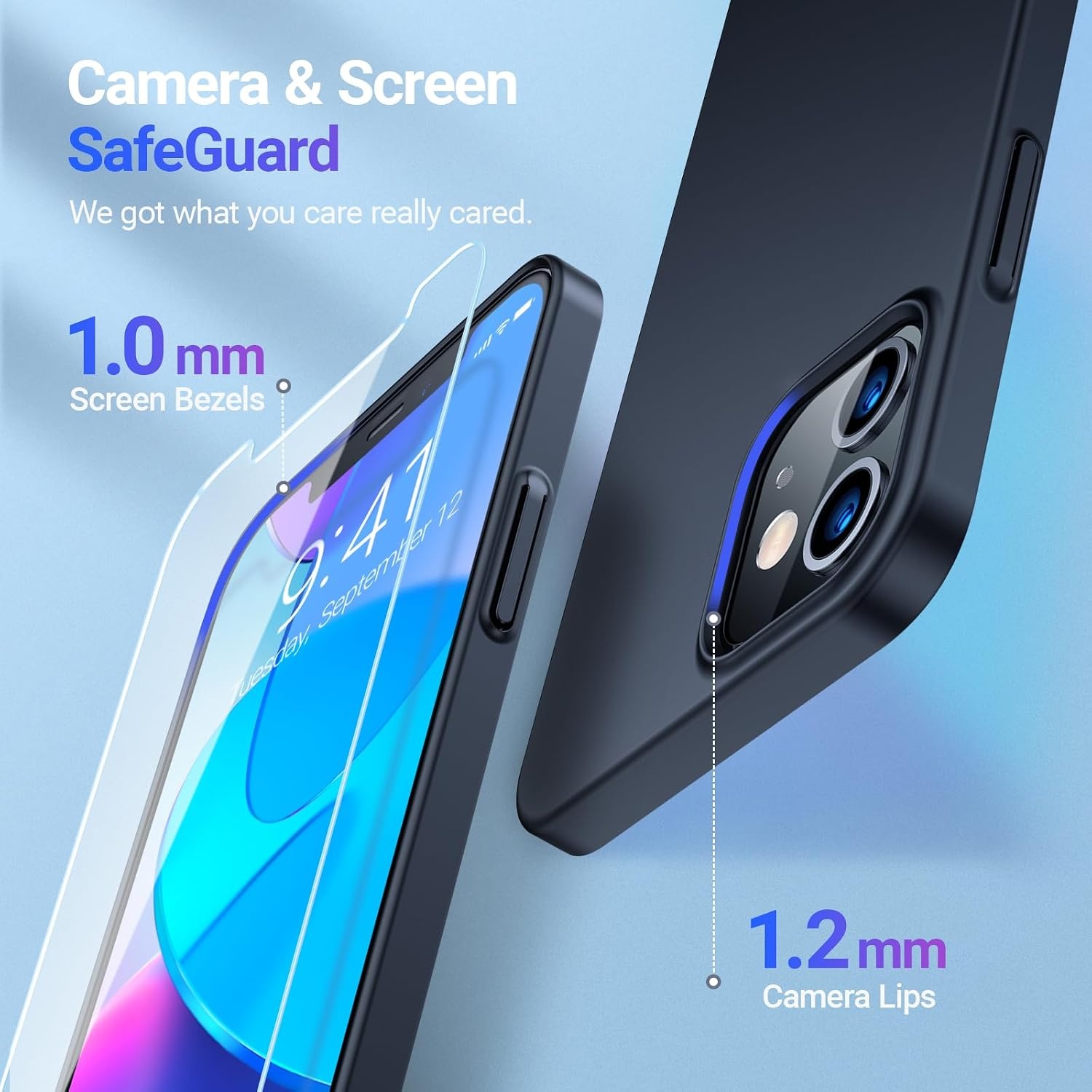 image:imageTORRAS Slim Fit for iPhone 12 Casefor iPhone 12 Pro Case Slim Yet Protective Lightweight Matte AntiScratch Hard PC Cover for iPhone 12 Slim 61 inch 2020 BlackBlack