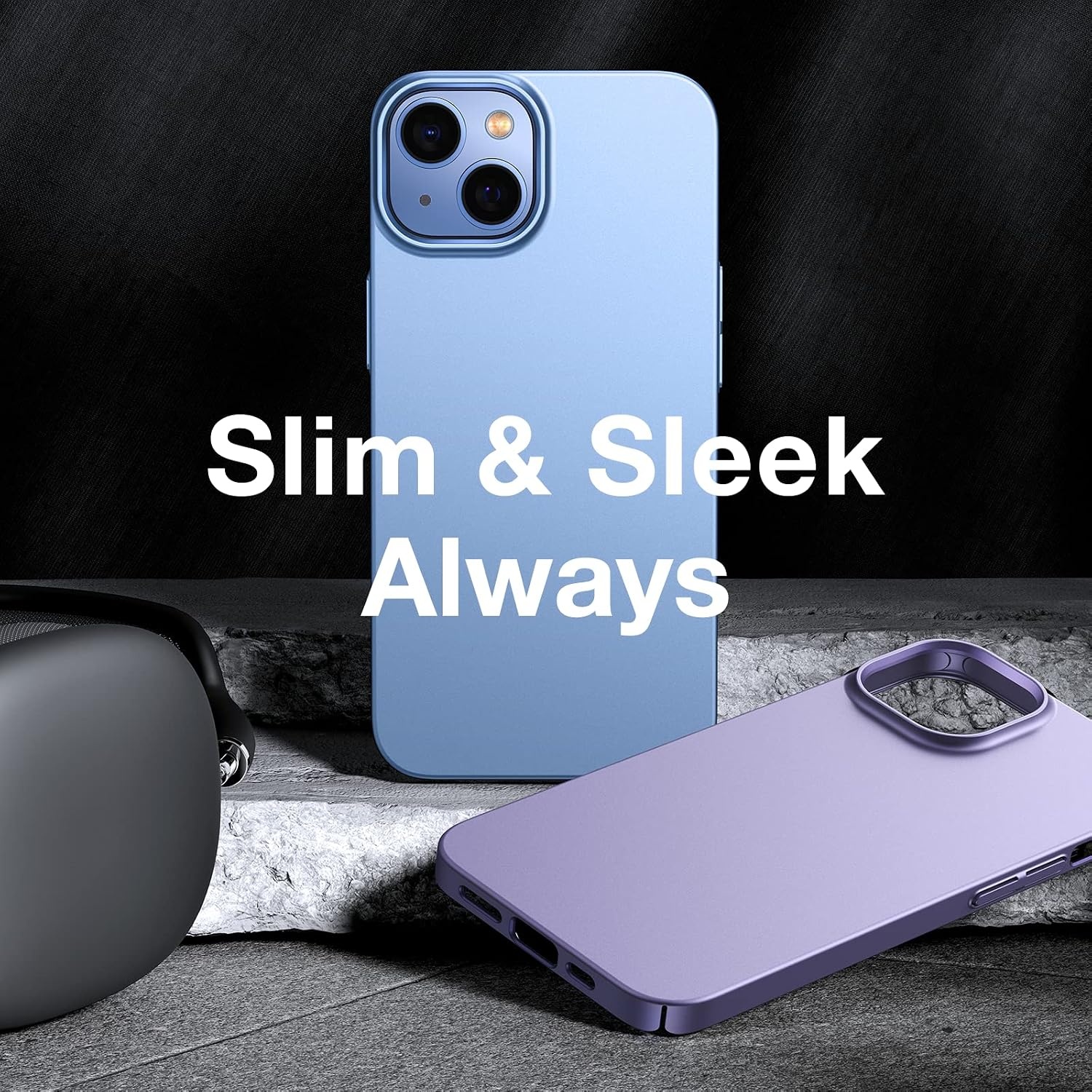 image:imageTORRAS Slim Fit for iPhone 14 CaseiPhone 13 Case UltraThin Sturdy Protective Cover with NonSlip Grip amp No Fingerprint Hard Plastic Phone Case for iPhone 1413 61 Inch Sky Blue