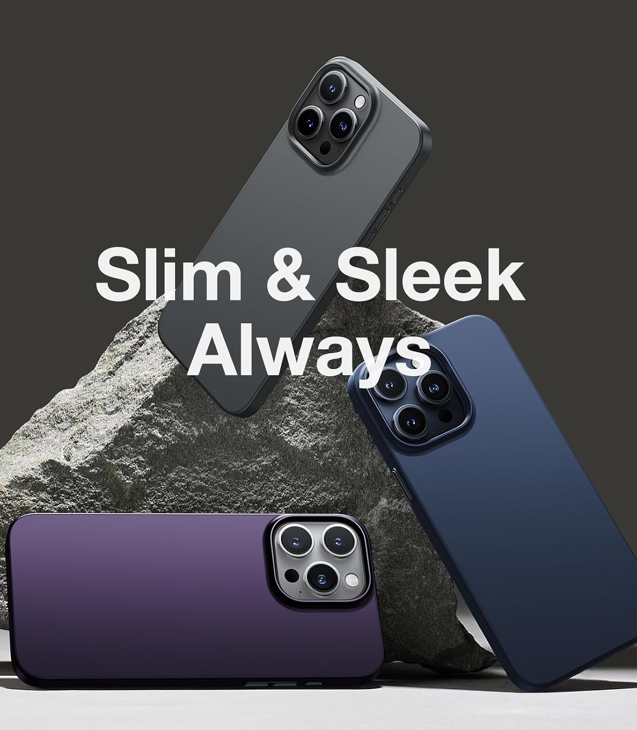 image:imageTORRAS SlimFit Designed for iPhone 15 Pro Case Ultra Thin 15 Pro Phone Case Velvety Feel Lightweight AntiScratch Matte Hard iPhone 15 Pro Case 61 inch BlueNavy Blue