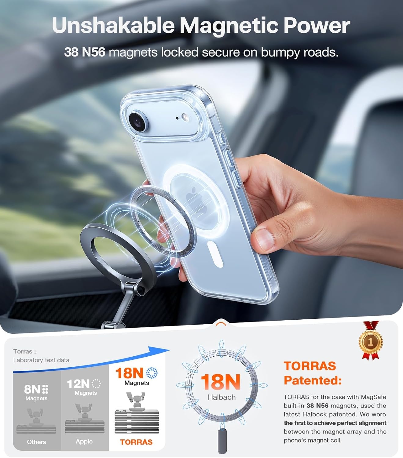 image:imageTORRAS Stronger Magnetic for iPhone 13 Pro Case 12FT Military Grade Drop Tested Compatible with MagSafe Slim Protective Matte Silicone for iPhone 13 Pro Phone Case 61 Translucent BlackClear c