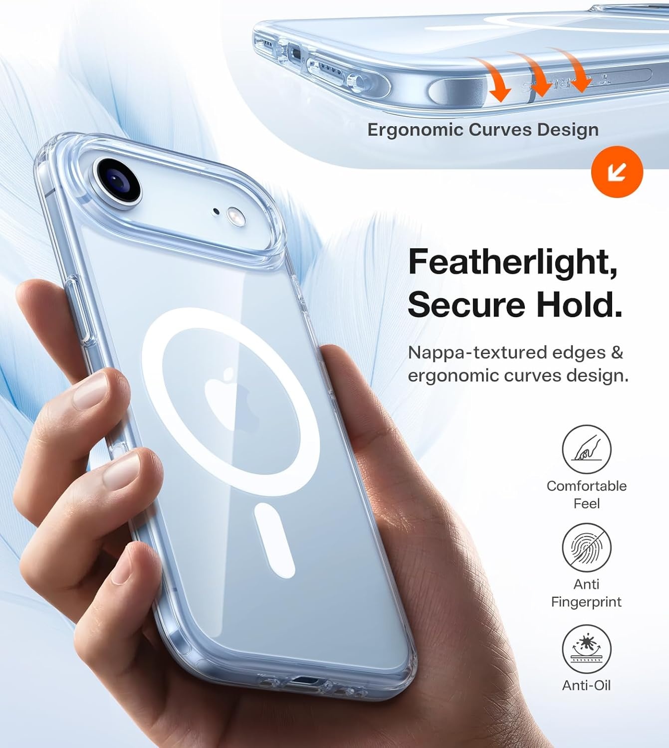 image:imageTORRAS Stronger Magnetic for iPhone 13 Pro Case 12FT Military Grade Drop Tested Compatible with MagSafe Slim Protective Matte Silicone for iPhone 13 Pro Phone Case 61 Translucent BlackClear c