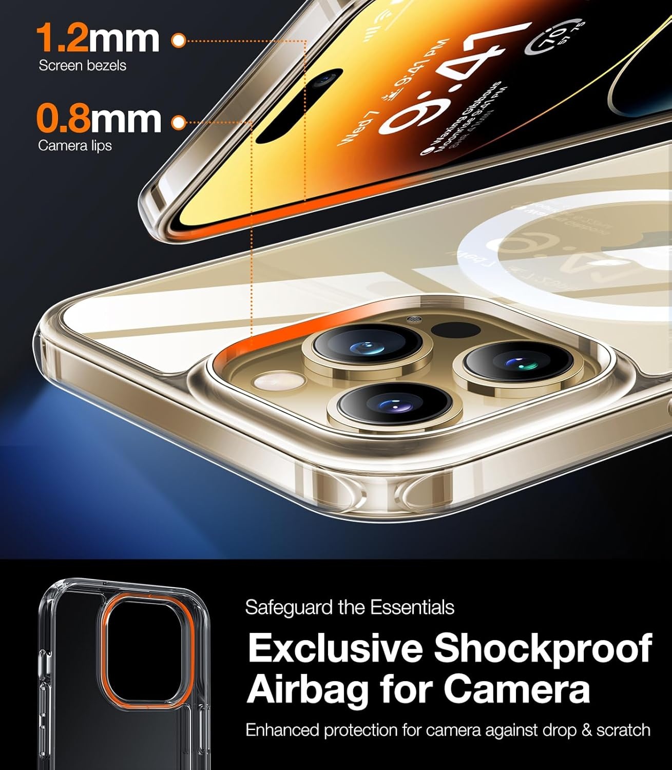 image:imageTORRAS Stronger Magnetic for iPhone 13 Pro Case 12FT Military Grade Drop Tested Compatible with MagSafe Slim Protective Matte Silicone for iPhone 13 Pro Phone Case 61 Translucent BlackClear