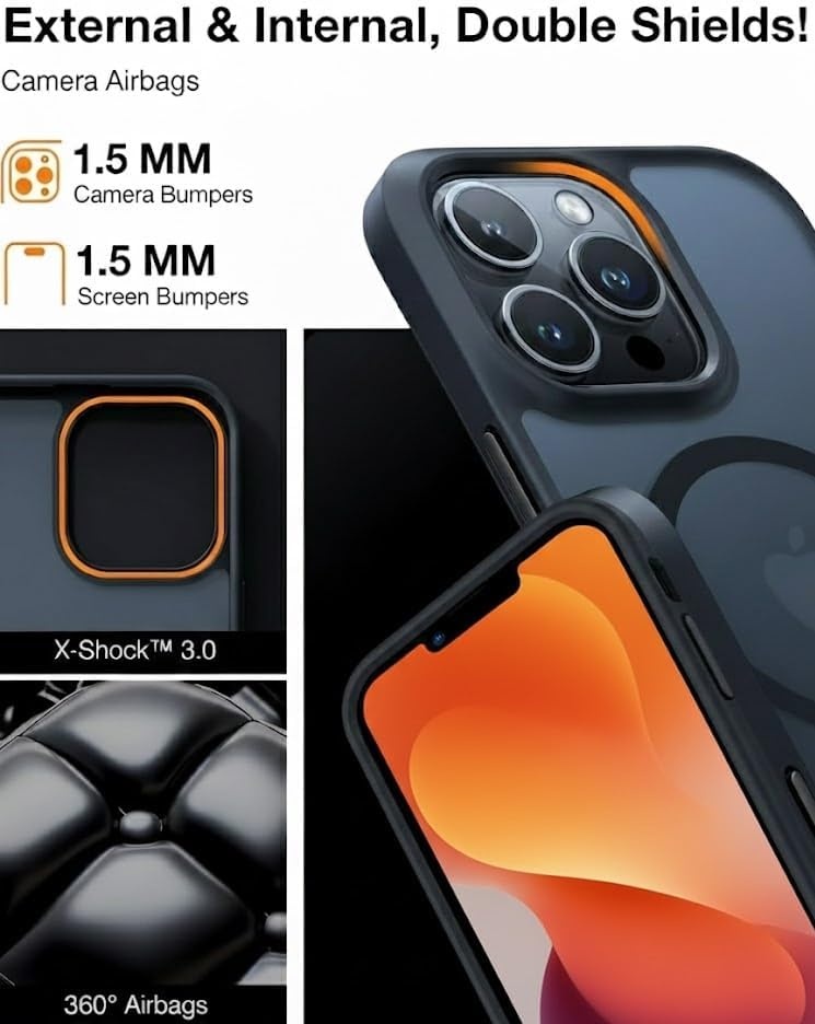 image:imageTORRAS Stronger Magnetic for iPhone 13 Pro Case 12FT Military Grade Drop Tested Compatible with MagSafe Slim Protective Matte Silicone for iPhone 13 Pro Phone Case 61 Translucent BlackTranslucent Black
