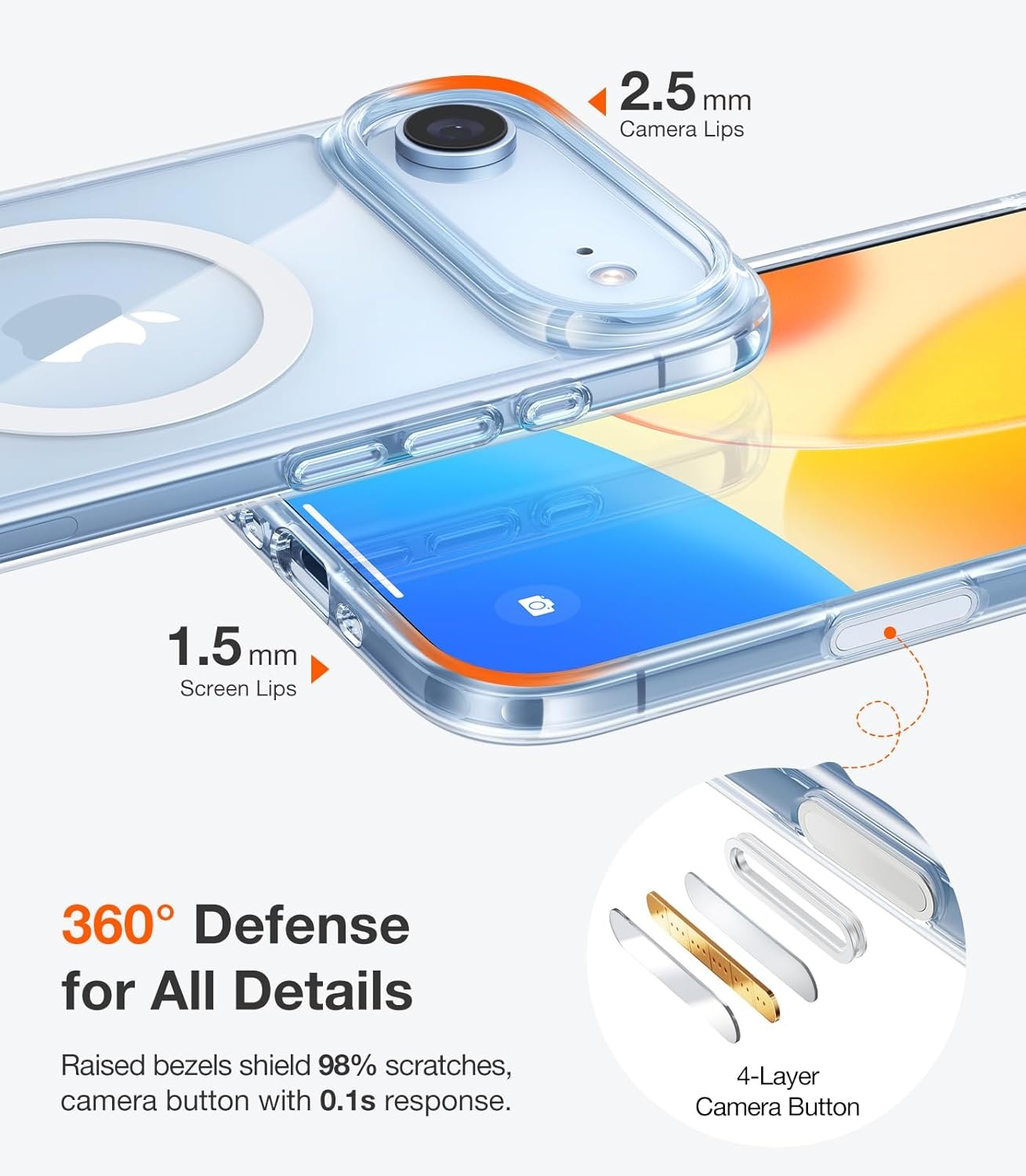 image:imageTORRAS Stronger Magnetic for iPhone 13 Pro Case 12FT Military Grade Drop Tested Compatible with MagSafe Slim Protective Matte Silicone for iPhone 13 Pro Phone Case 61 Translucent BlackClear c