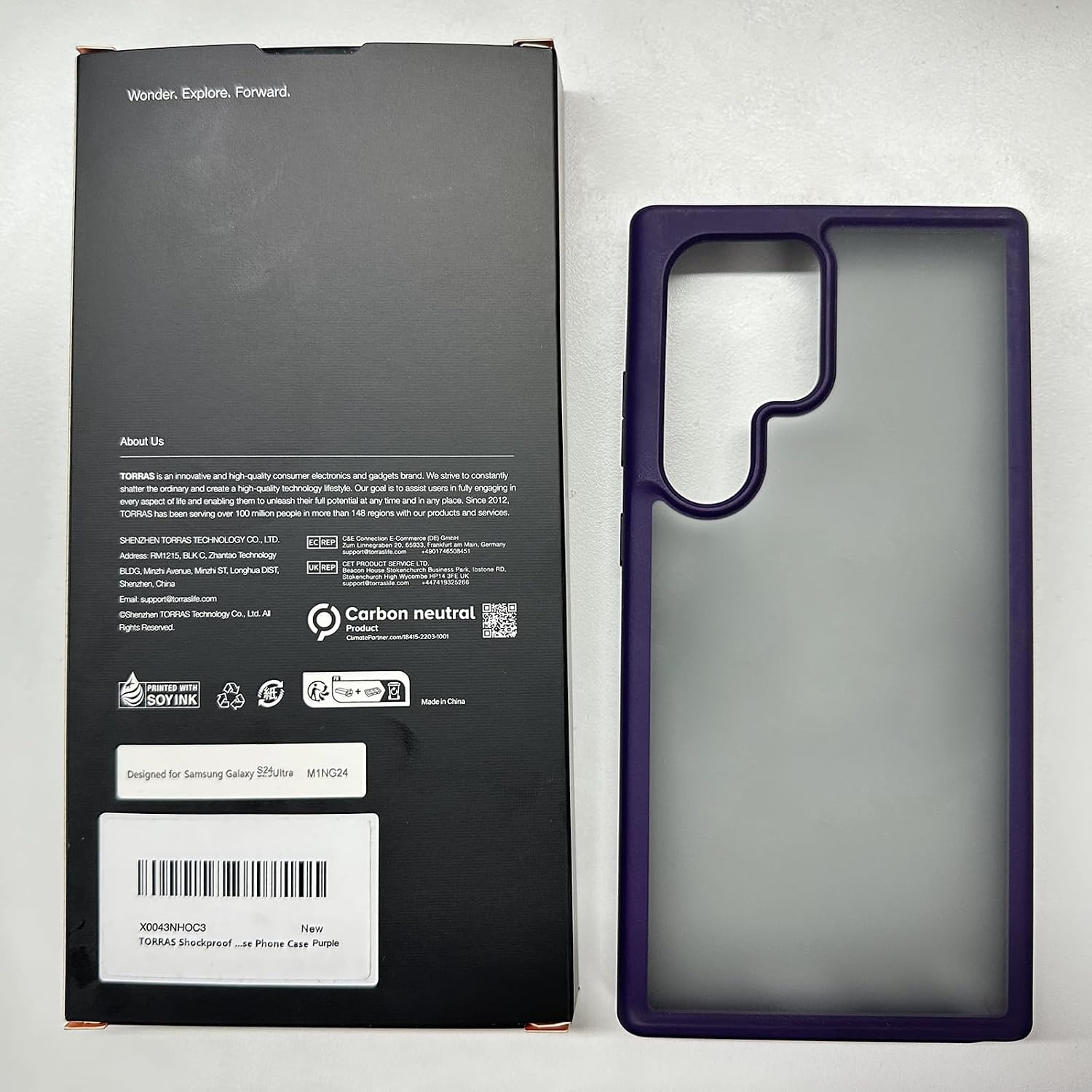image:imageTORRAS for Samsung Galaxy S24 Ultra Case 68 12FT Military Grade Drop Protective Hard SemiClear Matte Back Soft Edge Shockproof Slim PC amp TPU Case Purple