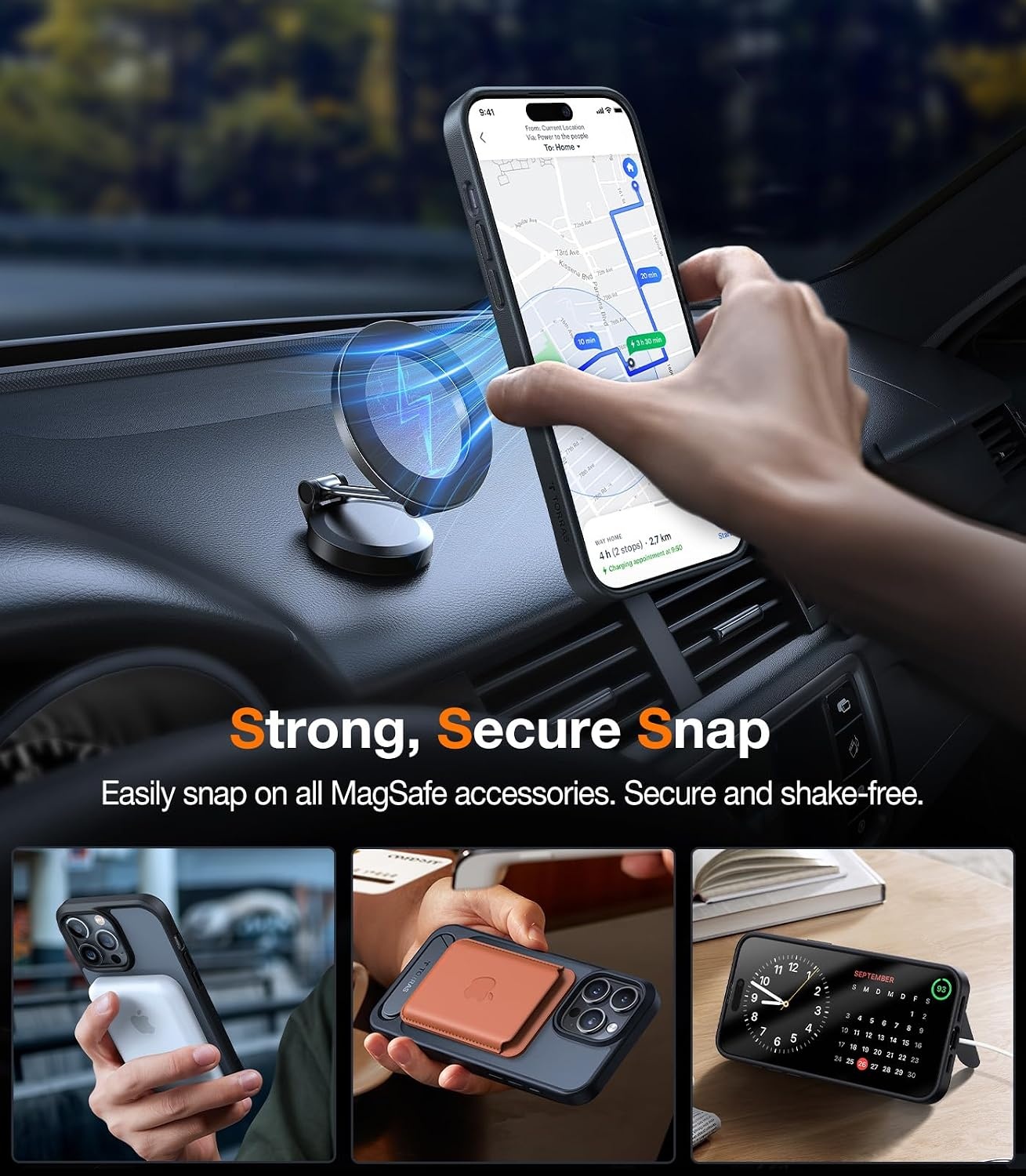 image:imageTORRAS for iPhone 13 Pro Max Case Translucent Black Strong Magnetic amp Seamless Stand Fit for MagSafe MilitaryGrade Drop Protection Sturdy Adjustable Builtin Kickstand Slim Matte FinishBlack