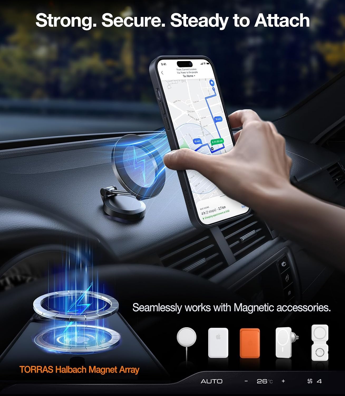 image:imageTORRAS for iPhone 13 Pro Max Case Translucent Black Strong Magnetic amp Seamless Stand Fit for MagSafe MilitaryGrade Drop Protection Sturdy Adjustable Builtin Kickstand Slim Matte FinishBlack