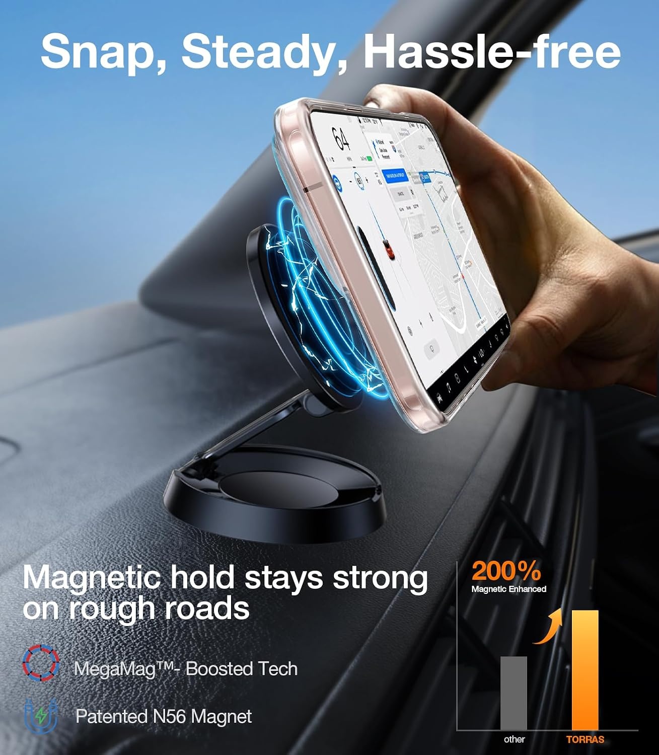 image:imageTORRAS for iPhone 13 Pro Max Case Translucent Black Strong Magnetic amp Seamless Stand Fit for MagSafe MilitaryGrade Drop Protection Sturdy Adjustable Builtin Kickstand Slim Matte FinishClear