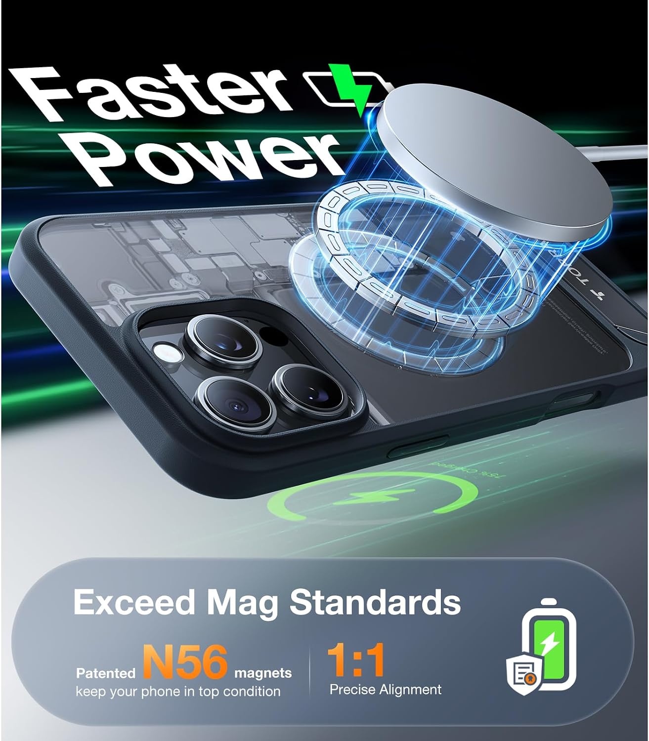 image:imageTORRAS for iPhone 13 Pro Max Case Translucent Black Strong Magnetic amp Seamless Stand Fit for MagSafe MilitaryGrade Drop Protection Sturdy Adjustable Builtin Kickstand Slim Matte FinishBlack