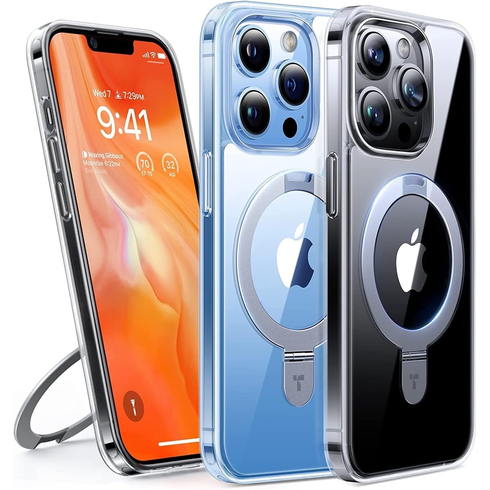image:imageTORRAS 360Rotatable Magnetic Ring for iPhone 12 Pro Max Case Fit for MagSafe with Stand amp Ring Holder 16FT MilGrade Shockproof Translucent for iPhone 12 Pro Max Phone Case Ostand Clear