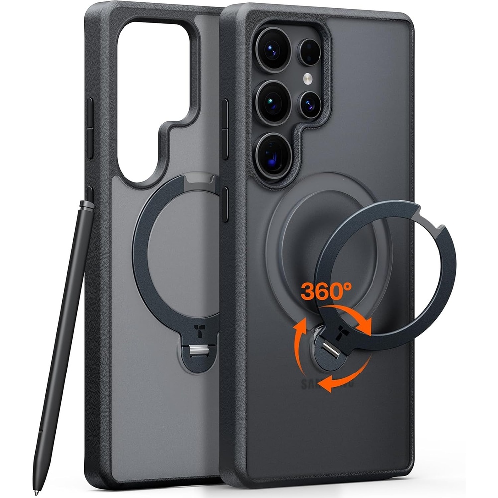 image:imageTORRAS 360Spin Magnetic Stand for Samsung Galaxy S24 Ultra Case Compatible with Magsafe Shockproof Military Grade Protective Slim Galaxy S24 Ultra Phone Case with Kickstand amp Ring Holder PurpleS25 UltraBlack