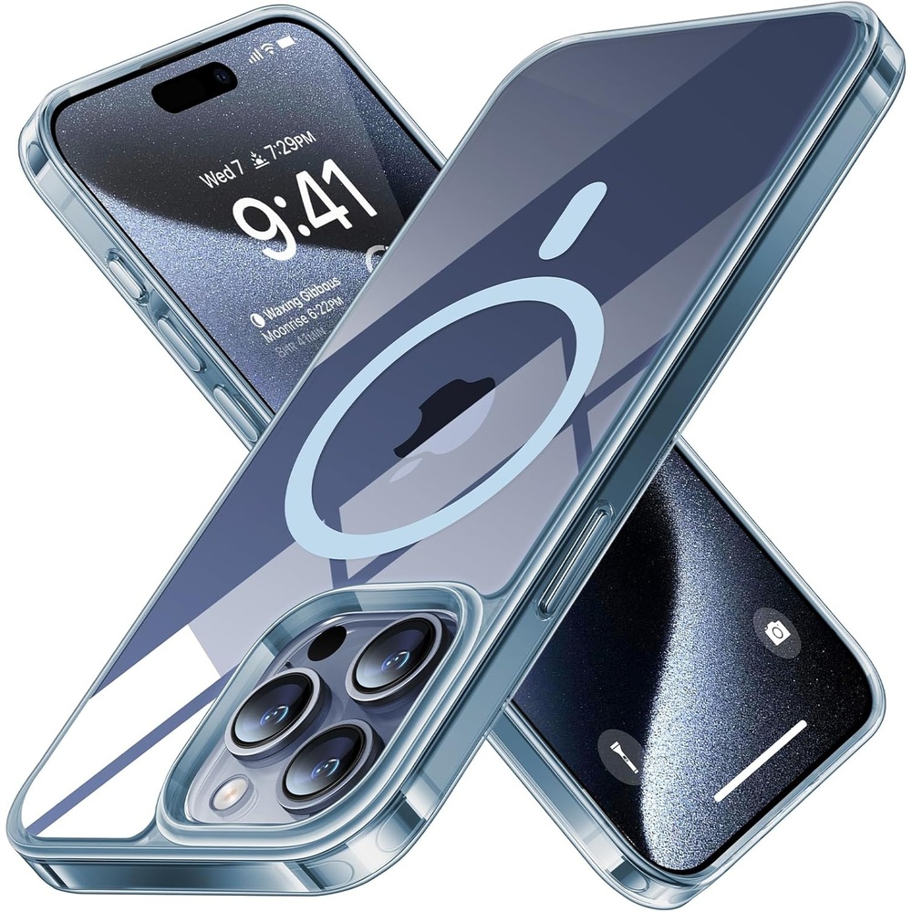 image:imageTORRAS Magnetic Shockproof for iPhone 12 Pro CaseiPhone 12 Case MilitaryGrade Drop Tested Compatible with MagSafe Translucent Slim Protective AntiScratch BlackClear Blue