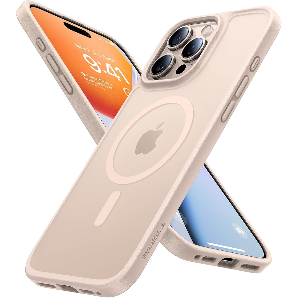 image:imageTORRAS Magnetic Shockproof for iPhone 12 Pro CaseiPhone 12 Case MilitaryGrade Drop Tested Compatible with MagSafe Translucent Slim Protective AntiScratch BlackDesert Titanium White