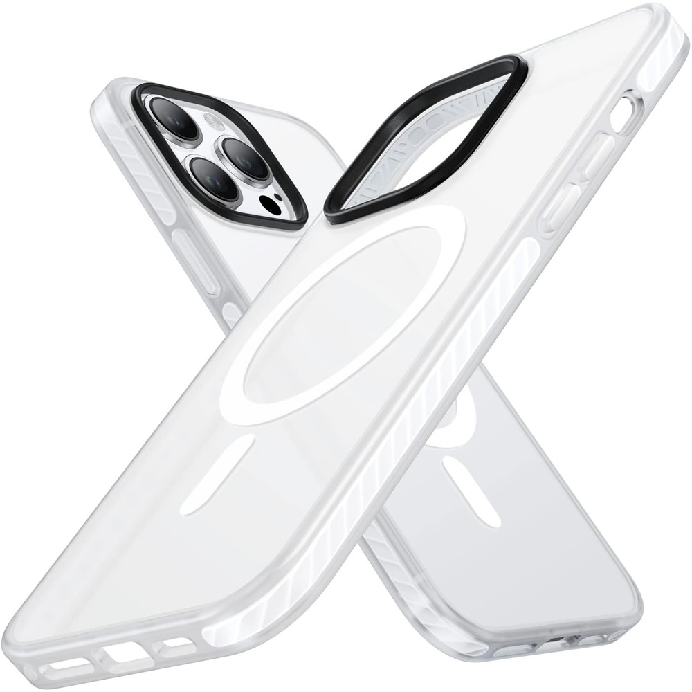 image:imageTORRAS Magnetic Shockproof for iPhone 15 Case ClearMilitary Grade Drop TestedCompatible with MagSafeNonYellowing Cushion AntiScratch Back Slim Protective Cover for iPhone 15 Case Clear91Matte White