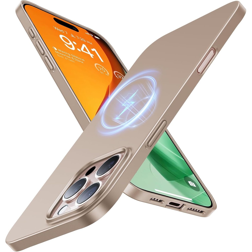 image:imageTORRAS Magnetic Slim Fit for iPhone 16 Pro Case 63 inch UltraThin 16 Pro Case Compatible with MagSafe Lightweight Matte AntiScratch Hard PC Cover Phone Case for iPhone 16 Pro OriginFit Clear3Desert Titanium
