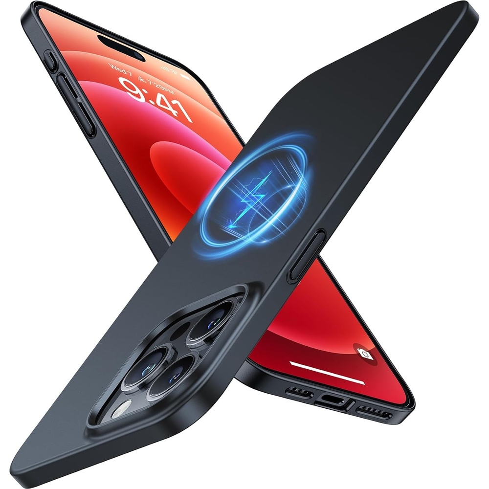 image:imageTORRAS Magnetic SlimFit for iPhone 15 Pro Max Case UltraThin 15 ProMax Phone Case Compatible with MagSafe Lightweight AntiScratch Matte Hard iPhone 15 ProMax Case 67 inch OriginFit BlackBlack