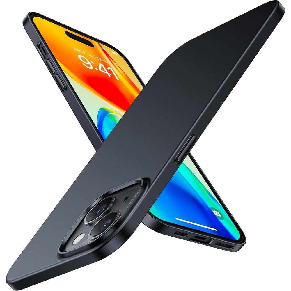 image:imageTORRAS Slim Fit Designed for iPhone 15 Case Ultra Thin as No Case onVelvety Touch Sturdy Protective Cover with AntiScratch Hard Plastic Super Slim Phone Case for iPhone 15 61 Black1 Black