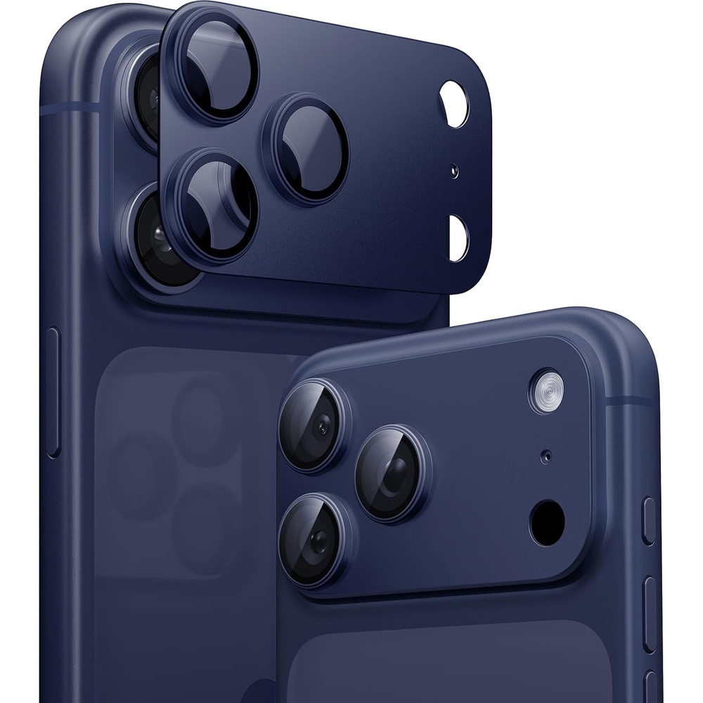 image:imageTORRAS for iPhone 17 Pro Camera Lens Protector Metal Frame with Military Grade 9H Tempered Glass Full Coverage AntiScratch 12 FT Shatterproof Case Friendly OnePiece Deep Blue 1 PackDeep Blue