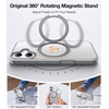 TORRAS 360° Rotatable Ring for iPhone 14 Pro Max Phone Case [Compatible with Magsafe] with Stand, Magnetic Ring Holder Military Grade Shockproof Translucent Back Slim Ostand R, Clear(Gray)