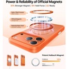 TORRAS 360° Rotatable Ring for iPhone 14 Pro Max Phone Case [Compatible with Magsafe] with Stand, Magnetic Ring Holder Military Grade Shockproof Translucent Back Slim Ostand R, Clear(Neon Orange)