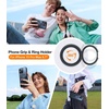 TORRAS 360° Rotatable Ring for iPhone 14 Pro Max Phone Case [Compatible with Magsafe] with Stand, Magnetic Ring Holder Military Grade Shockproof Translucent Back Slim Ostand R, Clear(Black)
