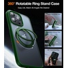 TORRAS 360° Rotatable Ring for iPhone 14 Pro Max Phone Case [Compatible with Magsafe] with Stand, Magnetic Ring Holder Military Grade Shockproof Translucent Back Slim Ostand R, Clear(Forest Green)