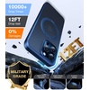 TORRAS 360° Rotatable Ring for iPhone 14 Pro Max Phone Case [Compatible with Magsafe] with Stand, Magnetic Ring Holder Military Grade Shockproof Translucent Back Slim Ostand R, Clear(Blue)