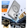 TORRAS 360° Rotatable Ring for iPhone 14 Pro Max Phone Case [Compatible with Magsafe] with Stand, Magnetic Ring Holder Military Grade Shockproof Translucent Back Slim Ostand R, Clear(Gray)