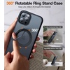 TORRAS 360°Rotatable Ring for iPhone 12 Pro Max Case [Compatible with Magsafe] with Stand, Magnetic Ring Holder Military Grade Shockproof Translucent Back Slim 12 Pro Max Phone Case Ostand, Black
