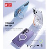 TORRAS 360°Spin Magnetic Stand for Samsung Galaxy S24 Ultra Case, Compatible with Magsafe, Shockproof Military Grade Protective Slim Galaxy S24 Ultra Phone Case with Kickstand & Ring Holder, Purple(Clear)