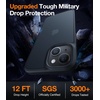 TORRAS Designed for iPhone 15 Case [12FT Military Grade Drop Protection] Protective Shockproof Hard Matte Slim Phone Case for iPhone 15 Phone Case with Translucent Back Silicone Edge, Black(Black)