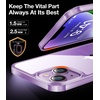 TORRAS Diamond Clear Case for iPhone 15 Plus & 14 Plus, Anti-Yellowing, Military Grade Protection, Shockproof Hard Back Slim Case, Purple