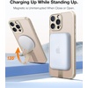 TORRAS Magnetic 360°Stand Case for iPhone 16 Case, [Full Camera Protection] [Fit for MagSafe][16FT Mil-Grade Drop Protection] Slim Frosted Case for 16 iPhone Phone Case with Kickstand (6.1″), Black(Rose Gold Pink)